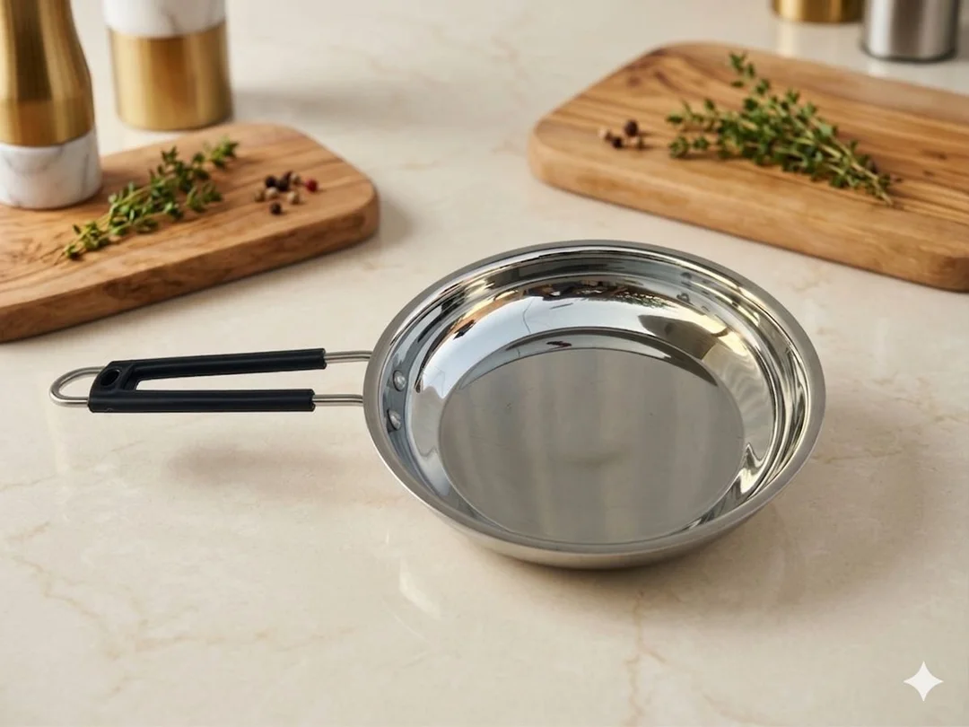  Stainless Steel Frying Pan (Induction & Gas Compatible, Stay-Cool Handle, Coating-Free) image 4