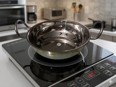 Premium Heavy Gauge Stainless Steel Induction Bottom Kadai with Stay-Cool Handles | Durable Triply-Base Cooking Kadhai for Indian Kitchen Use thumbnail 2