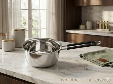 Stainless Steel 2 Litre Saucepan with Cool Touch Handle | Induction & Gas Compatible Tea & Milk Pan thumbnail 2