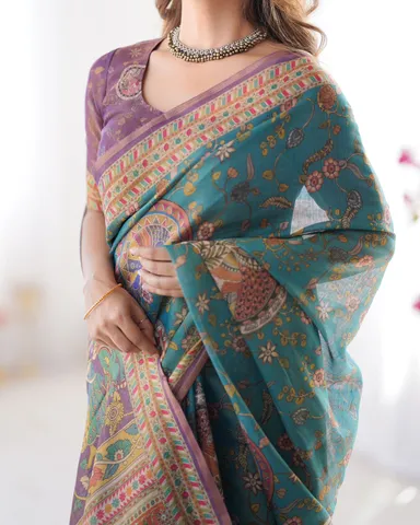 Women Multicolor Printed Cotton Pre-Stitched Saree Set (XSR84328) Multicolor Printed Cotton Pre-Stitched Saree Set Free Size thumbnail 1
