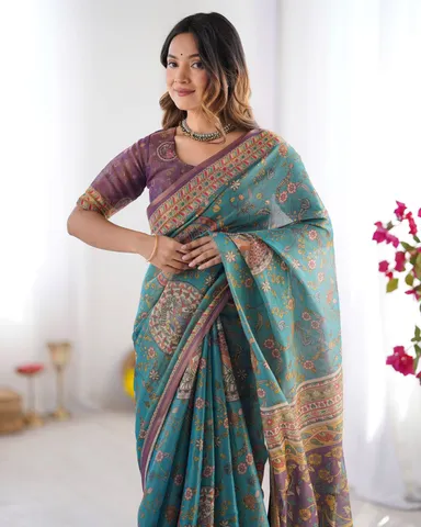 Women Multicolor Printed Cotton Pre-Stitched Saree Set (XSR84328) Multicolor Printed Cotton Pre-Stitched Saree Set Free Size thumbnail 2