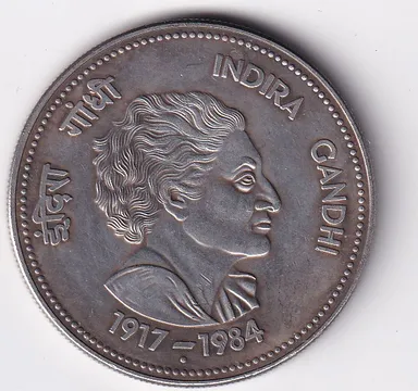 Rare 1985 Indira Gandhi Memorial 100 Rs Silver Commemorative Coin India Bombay Mint 35g 50% Silver UNC Proof Numismatic Collectible Legal Tender Historic Republic Issue thumbnail 0