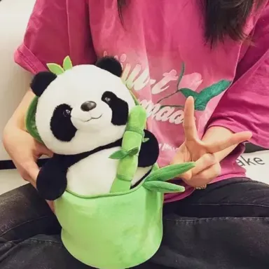 Bamboo Panda Soft Toy for kids. Ultra-soft, cuddly plush panda perfect for hugging, gifting, bedtime comfort, thumbnail 2