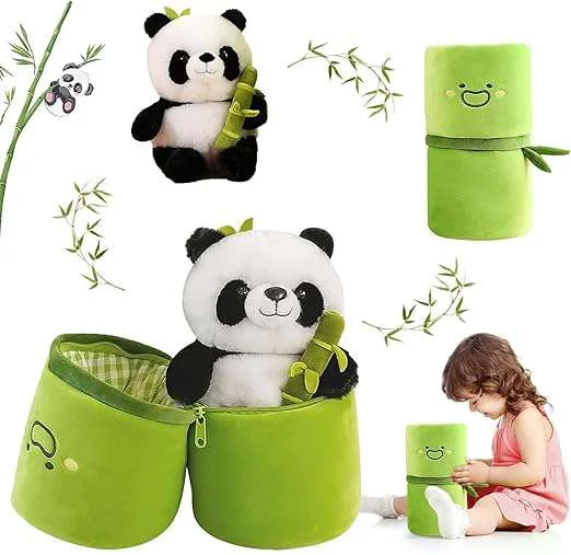 Bamboo Panda Soft Toy for kids. Ultra-soft, cuddly plush panda perfect for hugging, gifting, bedtime comfort, image 4