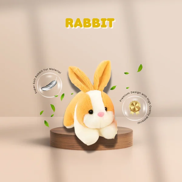 Cute Rabbit Soft Toy for Kids | Extra Soft Plush Bunny Teddy 32 cm Yellow image 2