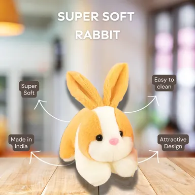Cute Rabbit Soft Toy for Kids | Extra Soft Plush Bunny Teddy 32 cm Yellow thumbnail 2