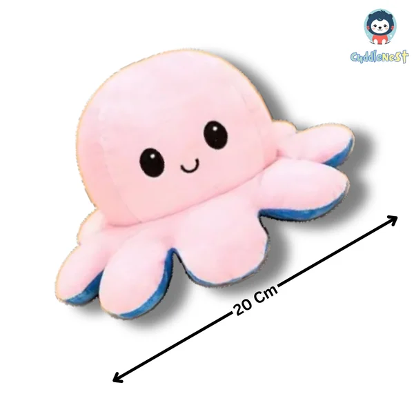 Flip Octopus Soft Toy |Reversible Plush Toy with Cute Mood Expressions image 2