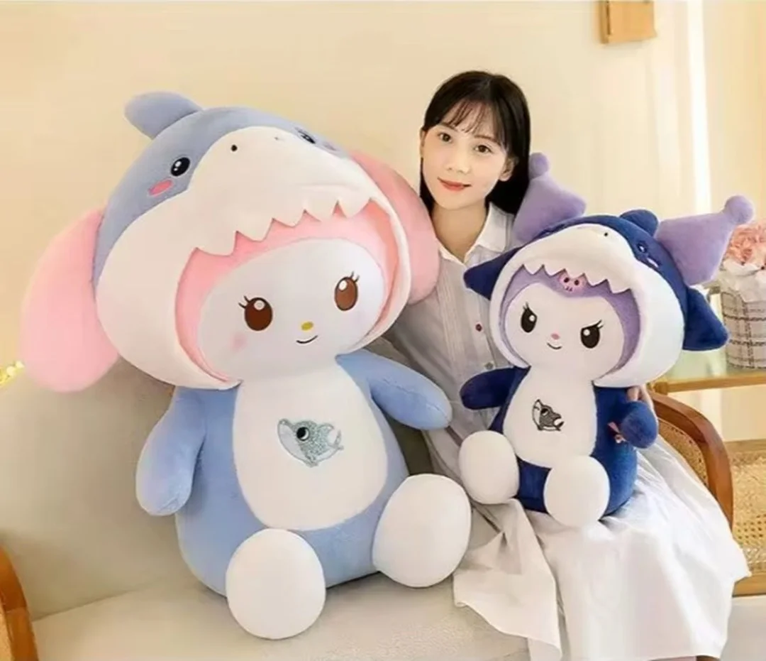 Kawaii Shark Bunny Plush 40cm Soft Cute Stuffed Animal Toy for Kids & Aesthetic Room Decor image 2