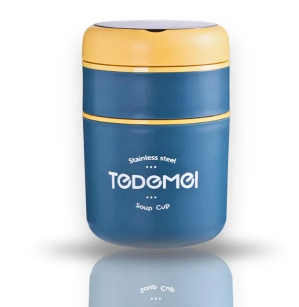 CuddleNest 710ml Insulated Soup Cup Lunch Box | Stainless Steel Leakproof Food Jar blue 7 Liters  image 3