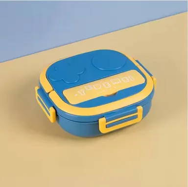 Kids Bento Stainless Steel Lunch Box 3 Compartment Leakproof Tiffin Box blue 3 L thumbnail 1