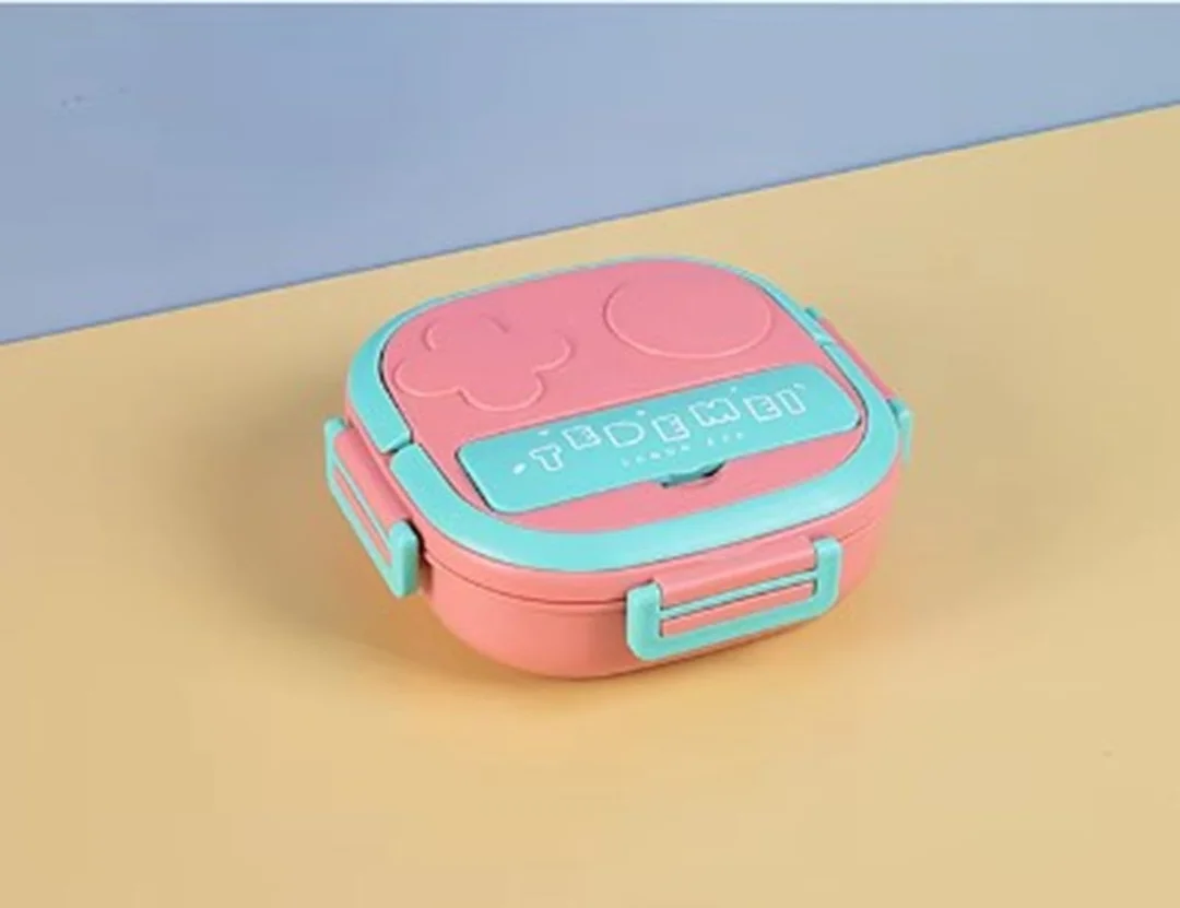 Kids Bento Stainless Steel Lunch Box 3 Compartment Leakproof Tiffin Box pink 3 L image 3