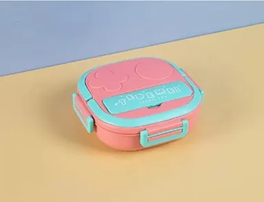 Kids Bento Stainless Steel Lunch Box 3 Compartment Leakproof Tiffin Box pink 3 L thumbnail 2