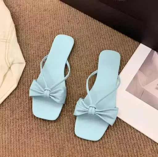 Stylish Designer Flip Flops and Slippers for Men & Women – Lightweight Anti-Skid Comfortable Daily Wear Rubber House Slippers Beach Casual Bathroom Soft Sole Fashion Sleepers Sky Blue 9 image 3