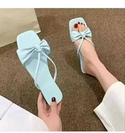 Stylish Designer Flip Flops and Slippers for Men & Women – Lightweight Anti-Skid Comfortable Daily Wear Rubber House Slippers Beach Casual Bathroom Soft Sole Fashion Sleepers Sky Blue 9 image 4