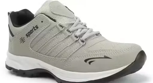 Stylish Grey Sports Running Shoes for Men & Boys Lightweight Casual Walking Gym Training Sneakers Lace-Up Daily Wear Athletic Shoes Grey 6 image 4