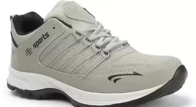 Stylish Grey Sports Running Shoes for Men & Boys Lightweight Casual Walking Gym Training Sneakers Lace-Up Daily Wear Athletic Shoes Grey 6 thumbnail 3