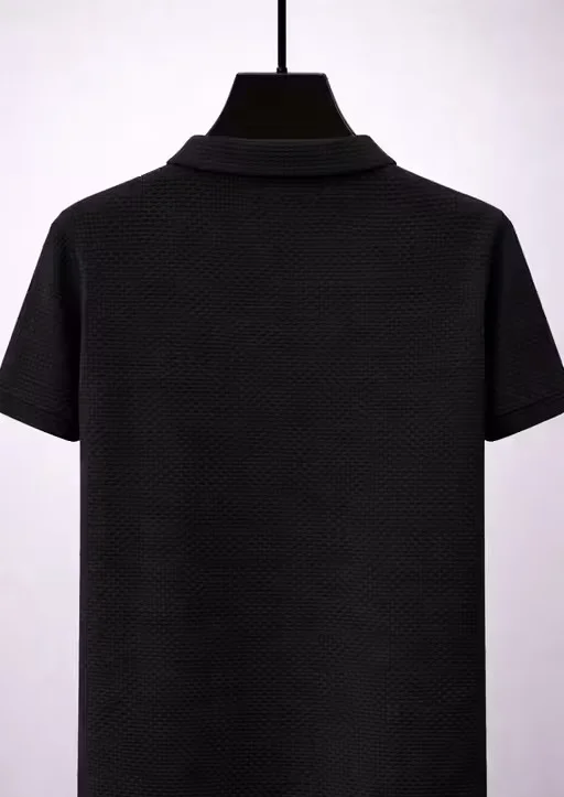 Afelix Men Polo T-Shirt Collar Black T-Shirt M image 2