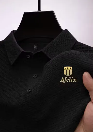 Afelix Men Polo T-Shirt Collar Black T-Shirt M thumbnail 0