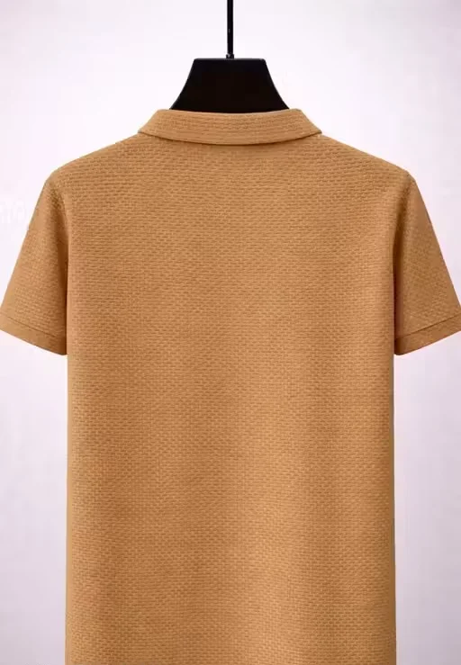 Afelix Men Polo T-Shirt Afelix Khaki Textured Polo Shirt S image 2