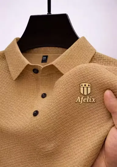Afelix Men Polo T-Shirt Afelix Khaki Textured Polo Shirt XXL thumbnail 0