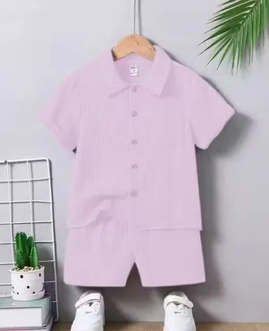 Fancy Boys Top & Bottom Sets Boys Light Purple Cotton Blend 3-4 Y thumbnail 0