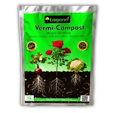 Ped Lagaao Vermicompost for Plants 1kg | 100% Organic Fertilizer & Natural Manure | Improves Soil Health, Growth & Yield | Ideal for Home Gardening, Pots & Kitchen Garden thumbnail 1
