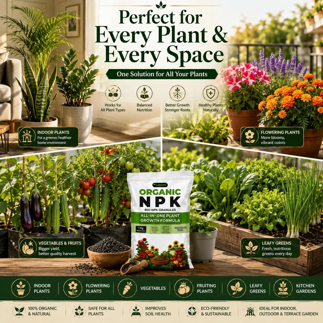 Organic NPK Fertilizer for Plants 1kg | Bio NPK Granules Plant Food for Indoor & Outdoor Gardening | image 2