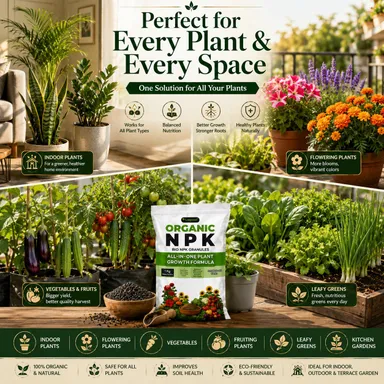 Organic NPK Fertilizer for Plants 1kg | Bio NPK Granules Plant Food for Indoor & Outdoor Gardening | thumbnail 1