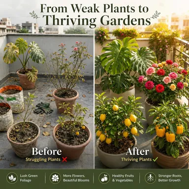 Organic NPK Fertilizer for Plants 1kg | Bio NPK Granules Plant Food for Indoor & Outdoor Gardening | thumbnail 2