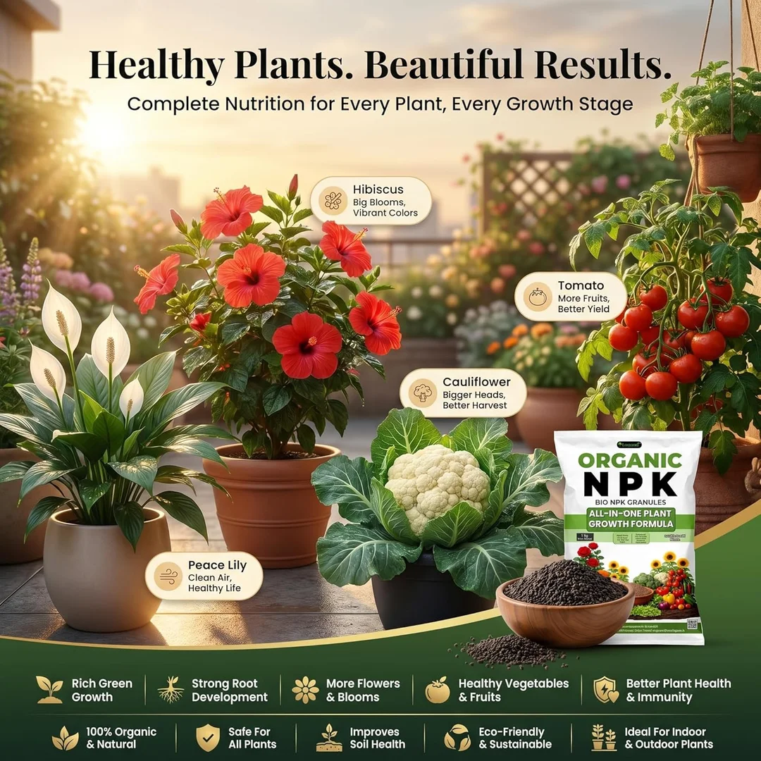 Organic NPK Fertilizer for Plants 1kg | Bio NPK Granules Plant Food for Indoor & Outdoor Gardening | image 4