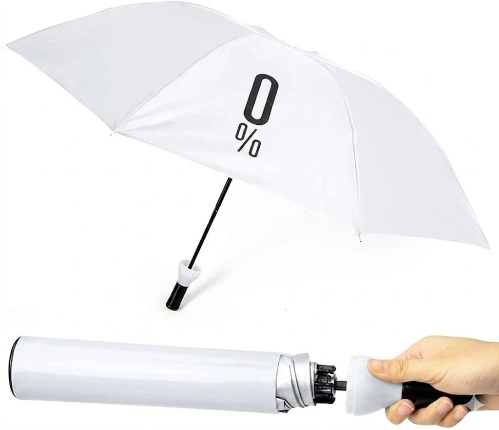 Lifestyle Stylish Printed Ultra Light Waterproof Bottle Cover Umbrella for Men Women Travel Use Multicolor Umbrella White Free Size image 1