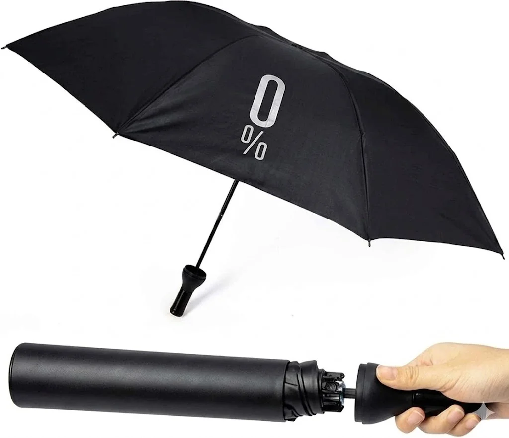 Lifestyle Stylish Printed Ultra Light Waterproof Bottle Cover Umbrella for Men Women Travel Use Multicolor Umbrella Black Free Size image 1