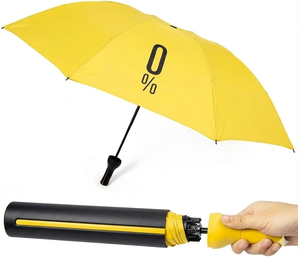 Lifestyle Stylish Printed Ultra Light Waterproof Bottle Cover Umbrella for Men Women Travel Use Multicolor Umbrella Yellow Free Size image 1