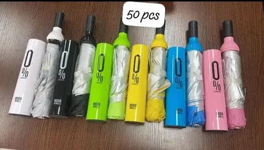 Lifestyle Stylish Printed Ultra Light Waterproof Bottle Cover Umbrella for Men Women Travel Use Multicolor Umbrella Blue Free Size thumbnail 1