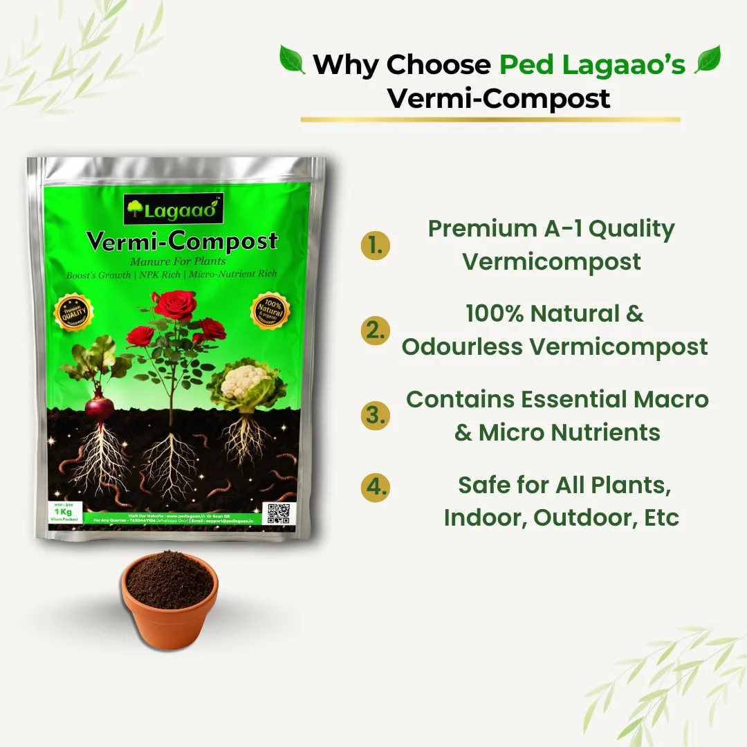 Vermicompost 1kg | Organic Fertilizer & Natural Manure for Plants | Soil Booster for Home Gardening & Pots image 4