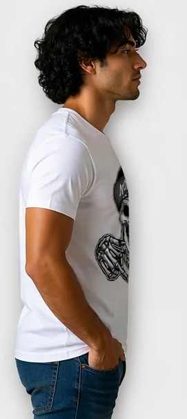Men White Cotton Round Neck Sniper Graphic Printed Regular Fit T-Shirt Men White Savage Typographic Printed Round XXL image 3