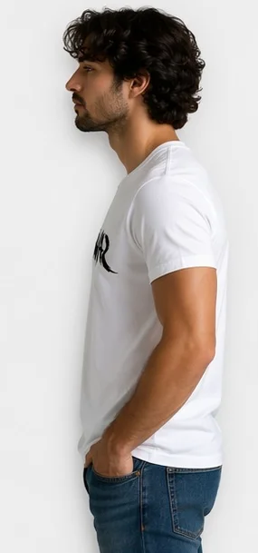 Men White Cotton Round Neck Sniper Graphic Printed Regular Fit T-Shirt Neck Regular Fit Pure Cotton L image 4