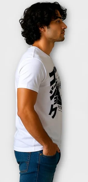 Men White Jujutsu Kaisen Satoru Gojo Printed Anime T-Shirt Men White Gojo Anime L image 2