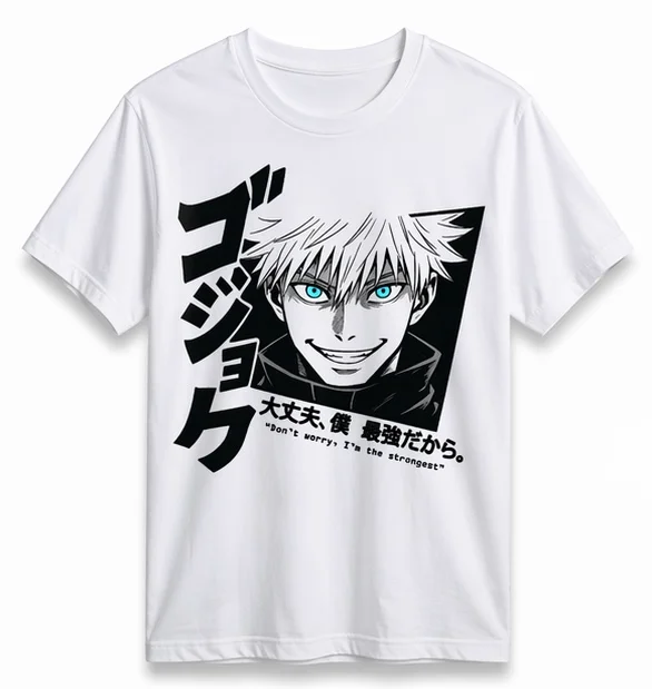 Satoru Gojo Jujutsu Kaisen Printed White Cotton T-Shirt for Men Satoru Gojo Jujutsu Kaisen S image 3