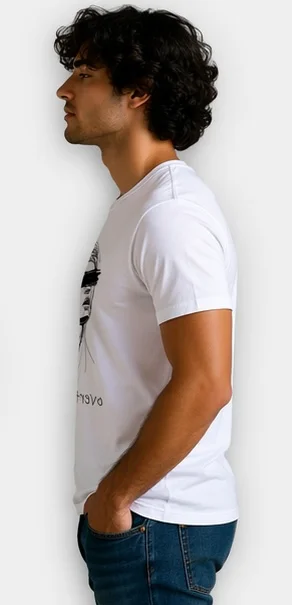 Men White Overthinker Graphic Printed Round Neck Cotton T-Shirt graphic t-shirt S image 2