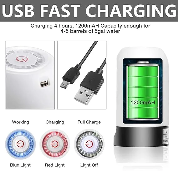 Konquer TimeS KTS Automatic Wireless Water Can Dispenser Pump for 20 Litre Bottle Can USB Rechargeable Portable Water Dispenser with Low Noise High Efficiency Fast Flow for Home Office Kitchen Camping image 3
