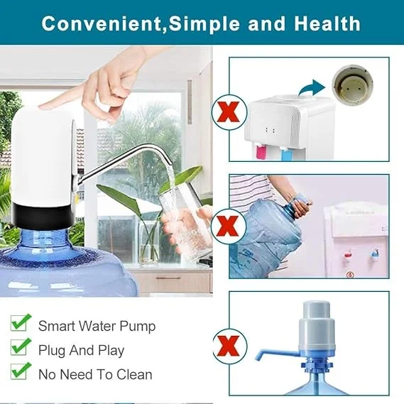 Konquer TimeS KTS Automatic Wireless Water Can Dispenser Pump for 20 Litre Bottle Can USB Rechargeable Portable Water Dispenser with Low Noise High Efficiency Fast Flow for Home Office Kitchen Camping image 4