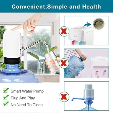 Konquer TimeS KTS Automatic Wireless Water Can Dispenser Pump for 20 Litre Bottle Can USB Rechargeable Portable Water Dispenser with Low Noise High Efficiency Fast Flow for Home Office Kitchen Camping thumbnail 3