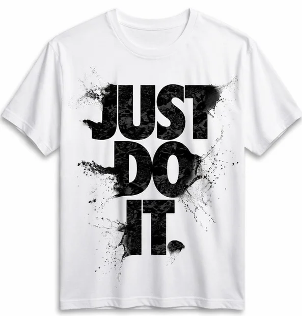 Men White Just Do It Typography Printed Slim Fit Cotton Round Neck T-Shirt Men White Just Do It Typography Printed L image 4