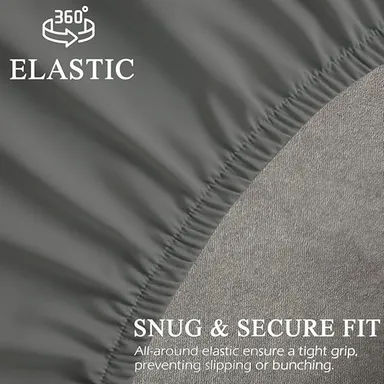 Trance 100% Waterproof Premium Mattress Protector King Size 78x72 Inches for Double Bed with Elastic Fitted Cotton Feel Terry Fabric Mattress Cover Fits Upto 10 Inch Mattress Grey thumbnail 2