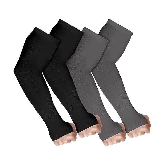 V.E UPF 50 UV Protection Arm Sleeves for Men & Women Breathable Stretch Arm Cover for Cycling Biking Cricket Golf Running Gym Driving Outdoor Sports Sun Protection Sleeves Black image 1