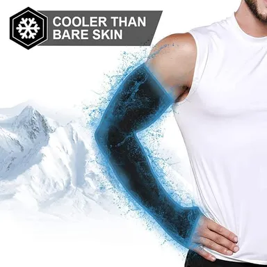 V.E UPF 50 UV Protection Arm Sleeves for Men & Women Breathable Stretch Arm Cover for Cycling Biking Cricket Golf Running Gym Driving Outdoor Sports Sun Protection Sleeves Black thumbnail 2