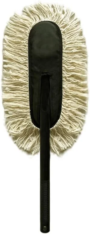 Jopasu Car Duster with Paraffin Wax Treated Cotton Strands Scratch Free Lint Free Reusable Car Cleaning Duster Brush for Car Exterior Interior Dashboard Dry Dust Removal Tool image 2