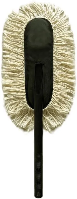 Jopasu Car Duster with Paraffin Wax Treated Cotton Strands Scratch Free Lint Free Reusable Car Cleaning Duster Brush for Car Exterior Interior Dashboard Dry Dust Removal Tool thumbnail 1
