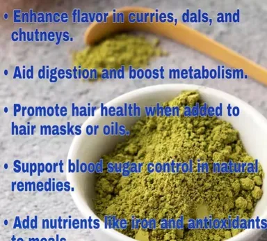 Pure Natural Curry Leaves Powder 100gm | Sun-Dried Kadi Patta Powder for Cooking & Health thumbnail 1